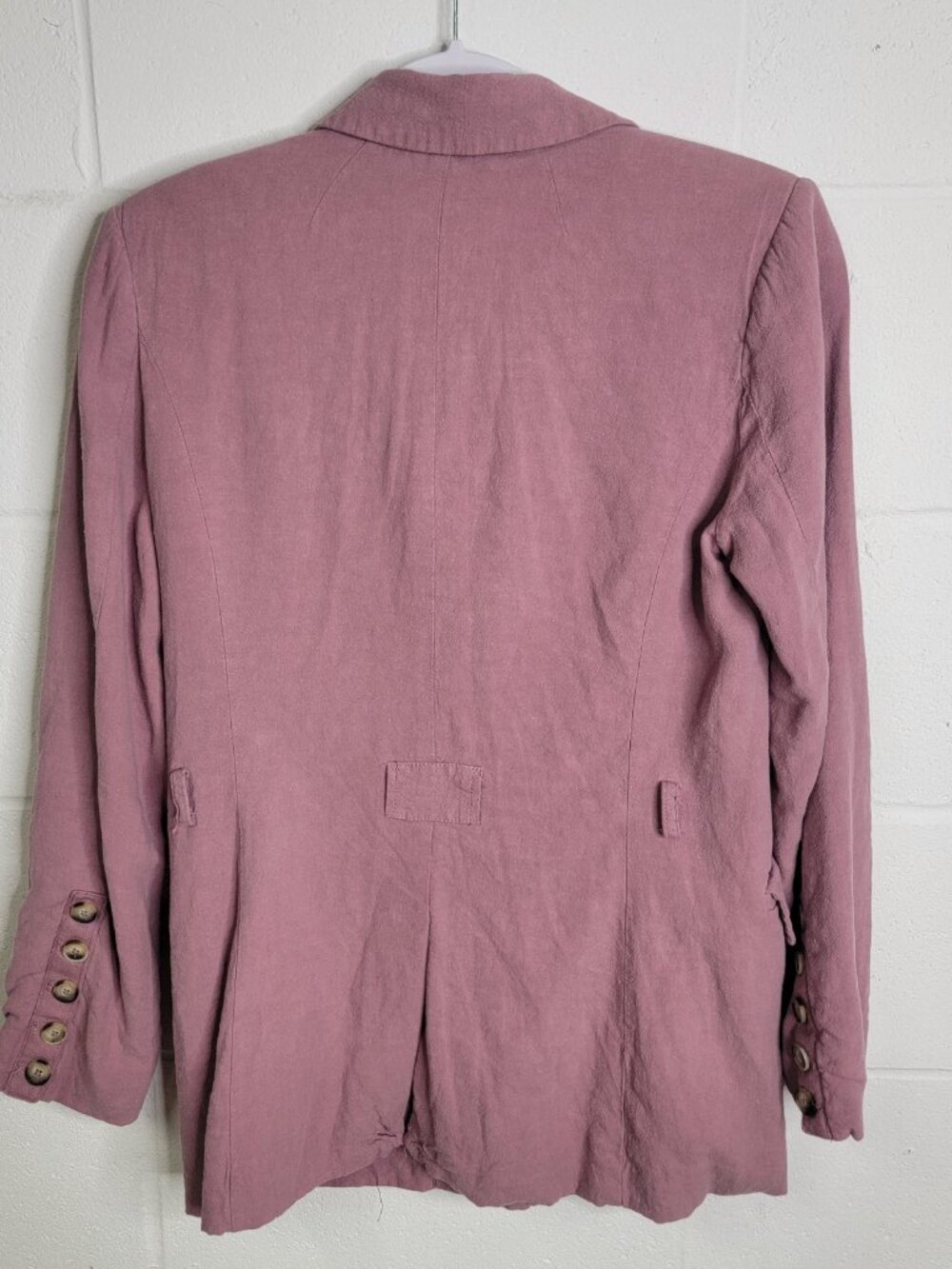 Free People Blazer Double Breasted Olivia Linen Jacket Pink Womens XS Summer - Picture 3 of 7